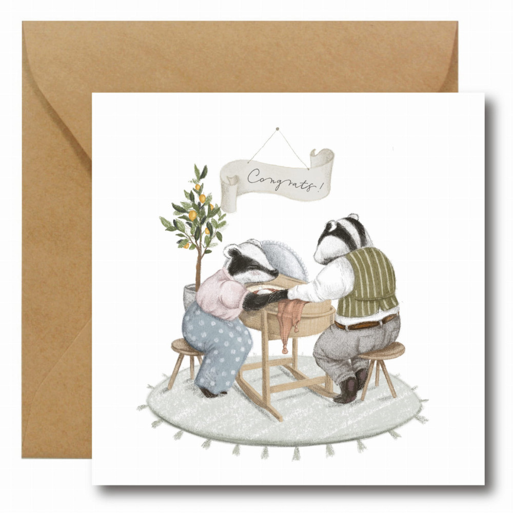 Greeting card - Hi Little - Congrats!, 14,5 x 14,5 cm