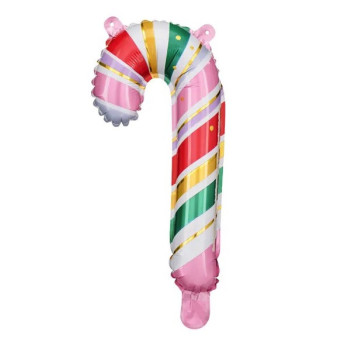 Foil balloon, Candy Cane - 18,5 x 35 cm