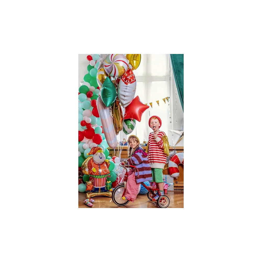Foil balloon, Candy Cane - 18,5 x 35 cm