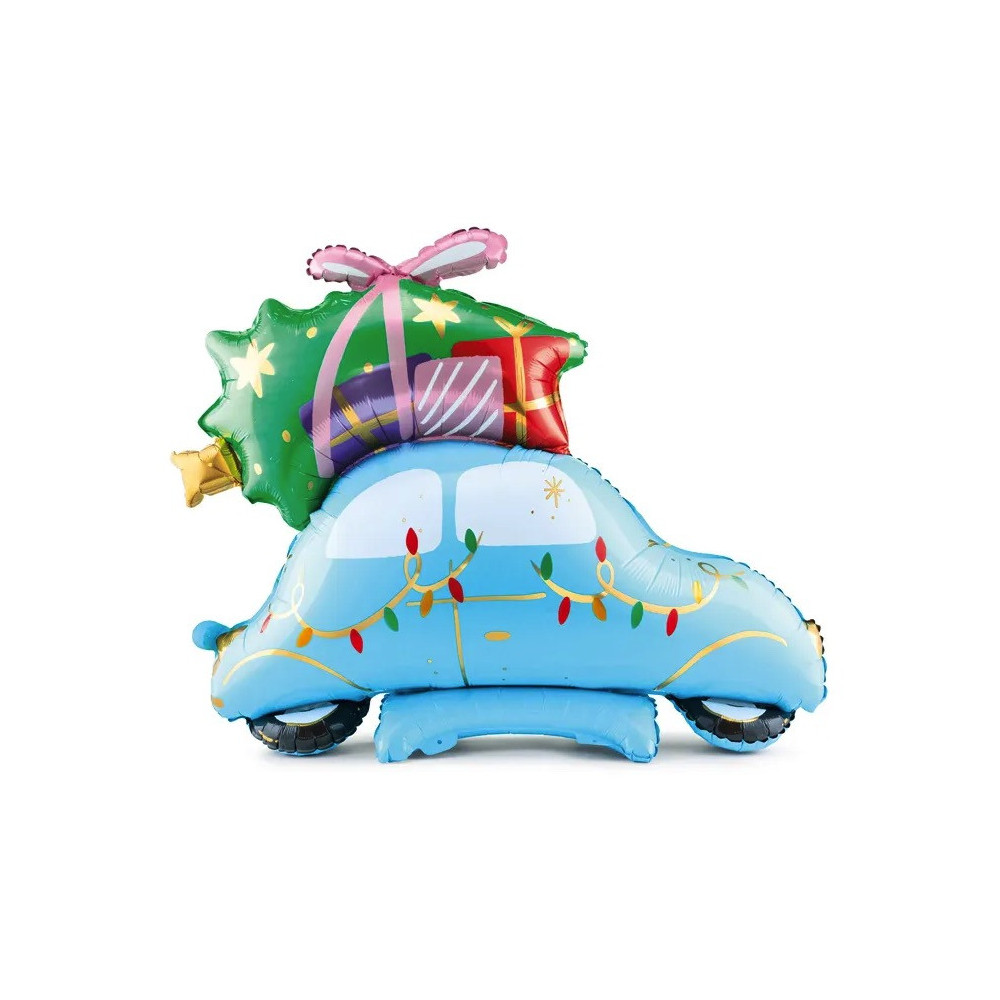 Foil balloon, Christmas Car - standing, 102 x 107 cm