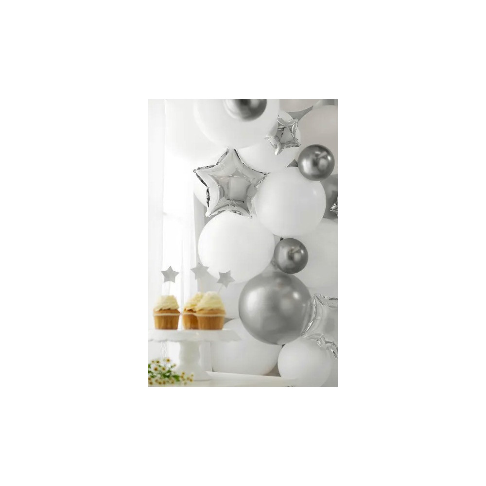 Foil balloons, Star - silver, 25 cm, 25 pcs.