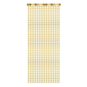 Christmas backdrop, Stars - gold, 100 x 245 cm