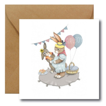 Greeting card - Hi Little - Baby Shower, 14,5 x 14,5 cm