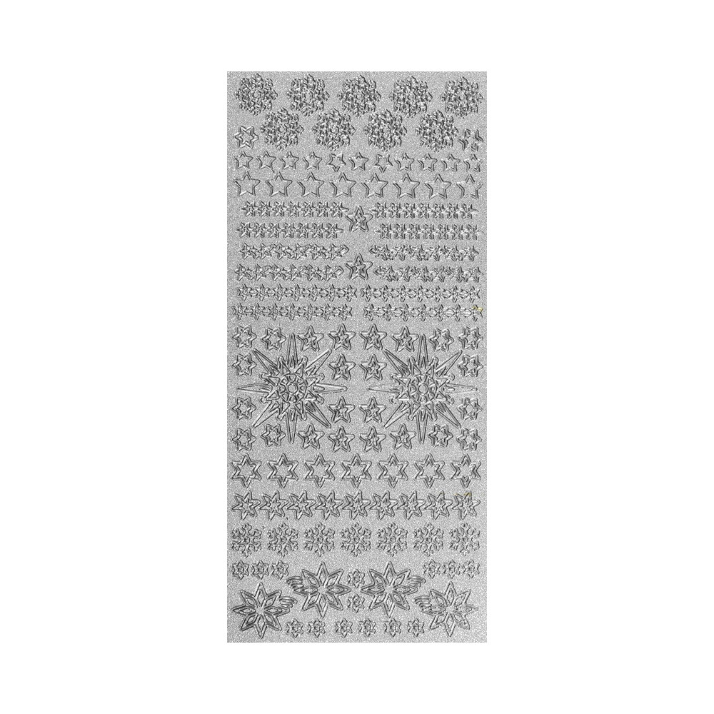 Pearl Sticker - Stars, Snowflakes, silver