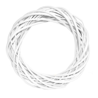 Braided wreath, base for garlands - white, 25 cm