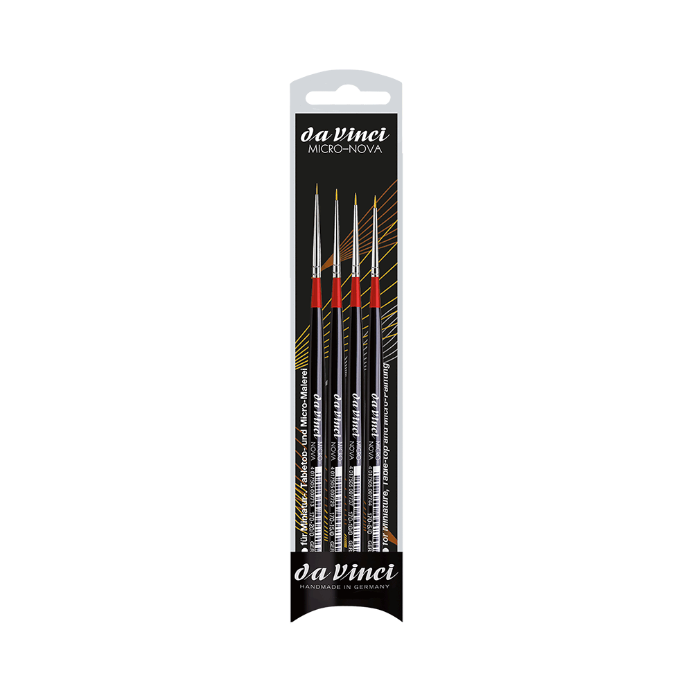 Brush set, round, synthetic bristles, Micro Nova, series 170 - Da Vinci - 4 pcs.