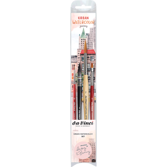 Brush set, mix, synthetic bristles, Urban Journey - Da Vinci - 4 pcs.