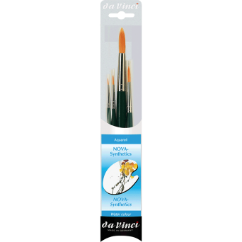 Brush set, round, synthetic bristles, Nova, series 1570 - Da Vinci - 4 pcs.