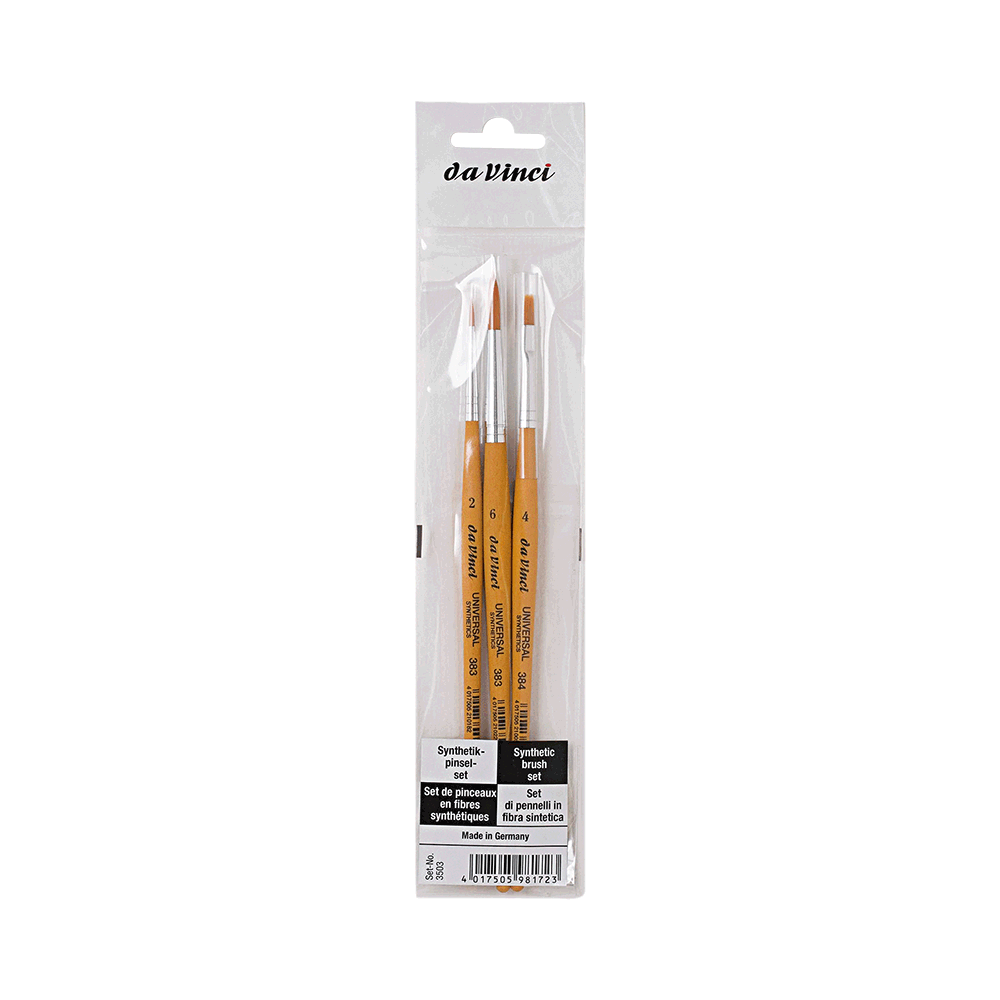 Brush set, synthetic bristles, Universal, series 383 - Da Vinci - 3 pcs.