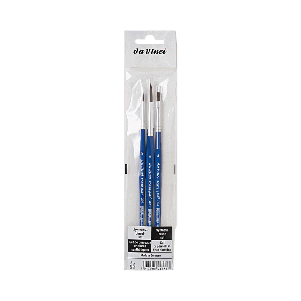 Brush set, synthetic bristles, Forte Basic - Da Vinci - 3 pcs.