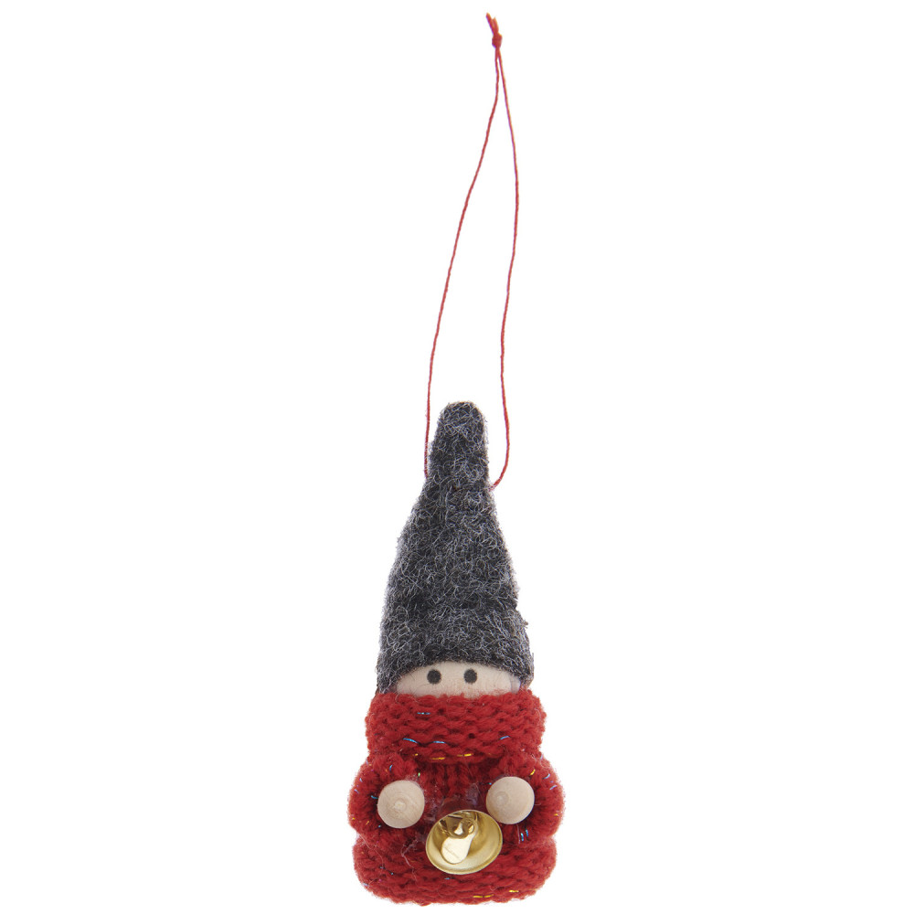 Wooden pendant, Little elf with bell - Rico Design