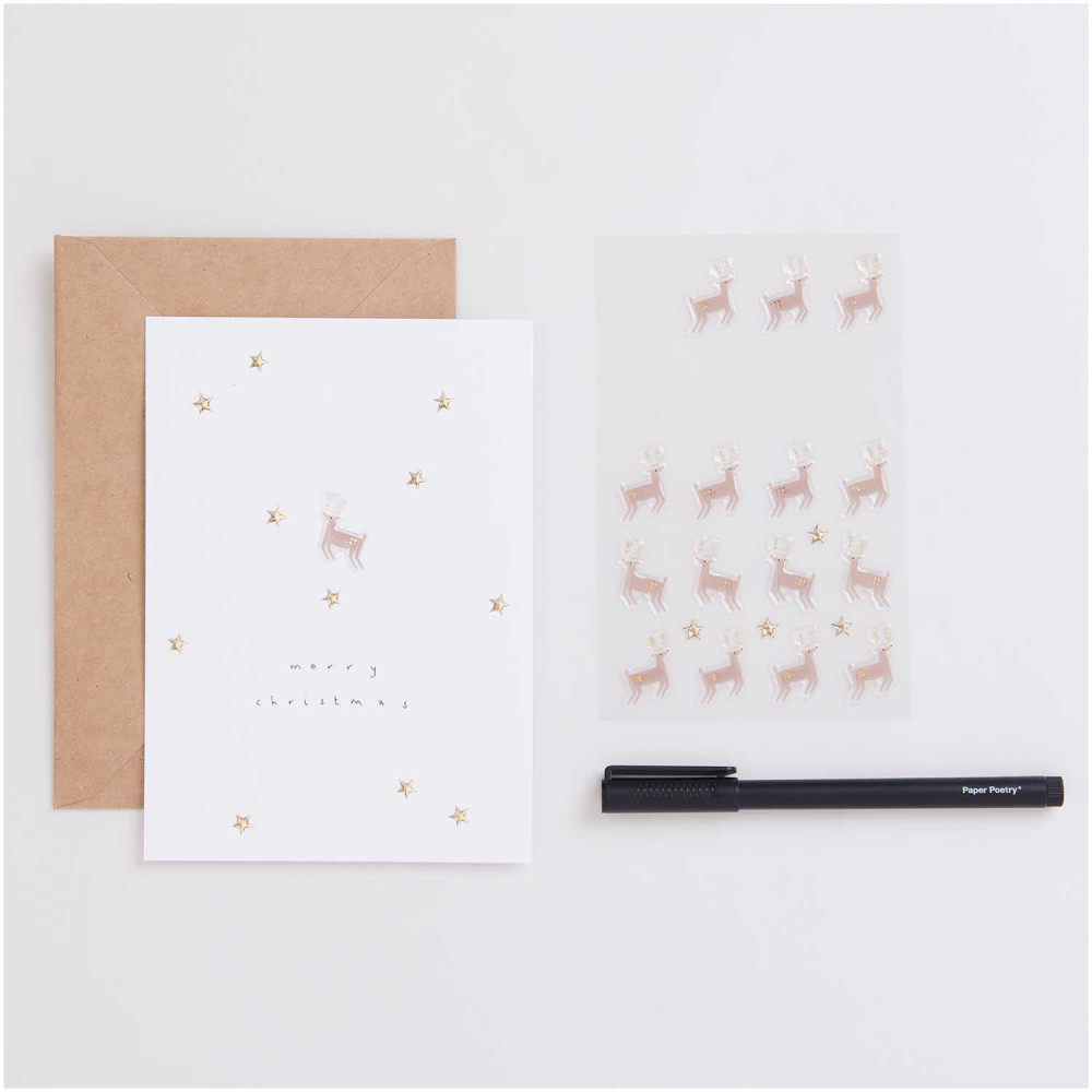 Naklejki żelowe, I Love Christmas - Paper Poetry - Renifery, 35 szt.
