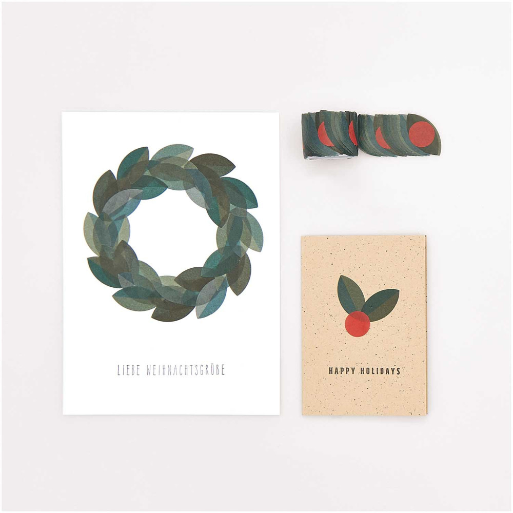 Naklejki washi, I Love Christmas - Rico Design - Liście, 200 szt.