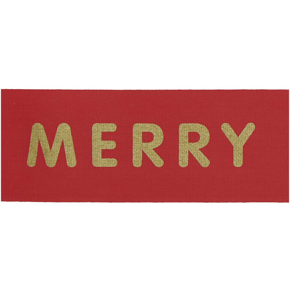 Wstążka taftowa, Merry Christmas - Paper Poetry - czerwona, 38 mm x 3 m