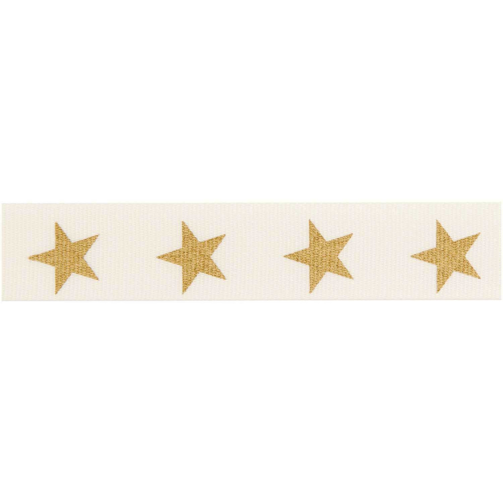 Taffeta ribbon, Stars - Paper Poetry - Off-white, 16 mm x 3 m