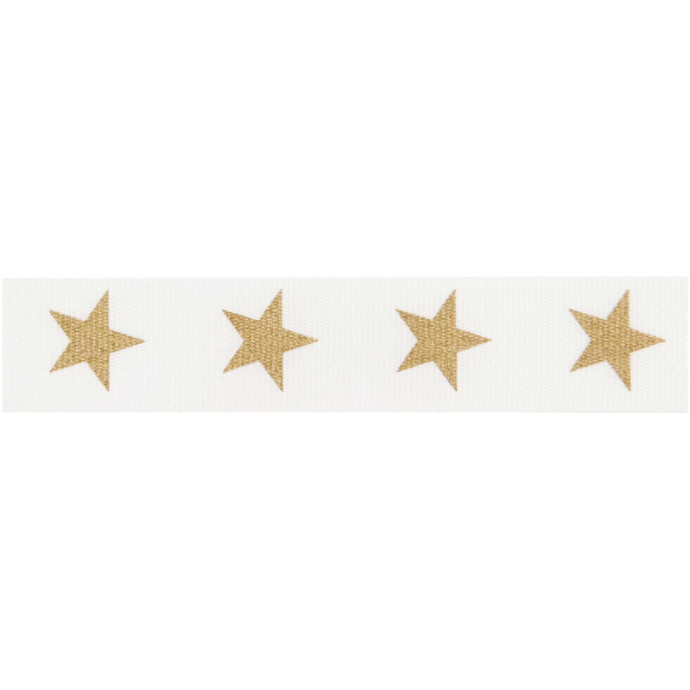 Taffeta ribbon, Stars - Paper Poetry - white, 16 mm x 3 m