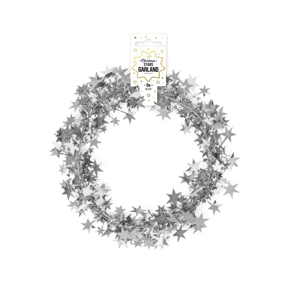 Christmas Stars garland - silver, 5 m