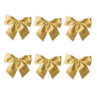 Bows for Christmas tree and gifts - gold, 8 cm, 6 pcs.