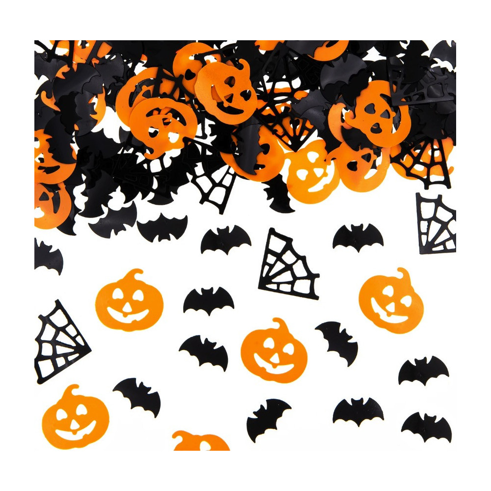 Decorative Halloween confetti - black and orange, 15 g