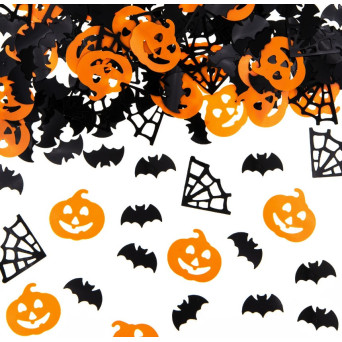Decorative Halloween confetti - black and orange, 15 g