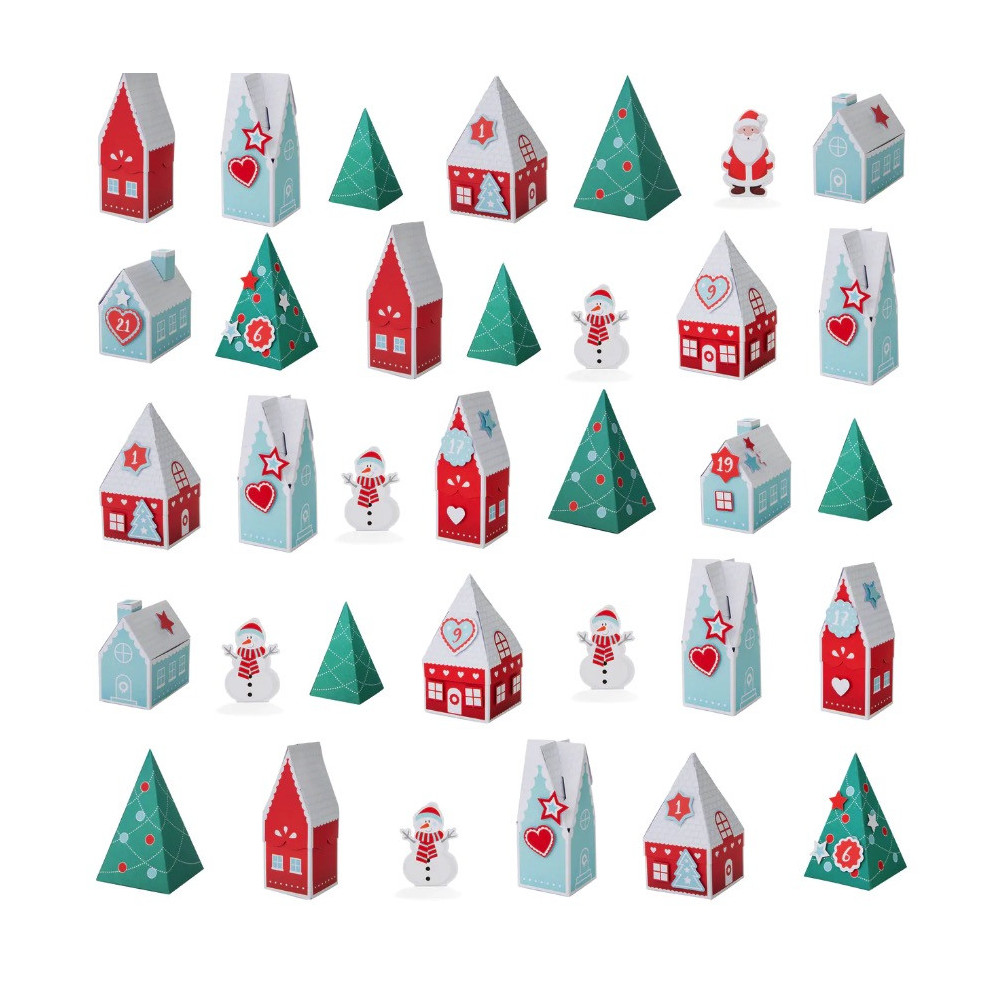 Advent DIY calendar, Houses - 24 pcs.