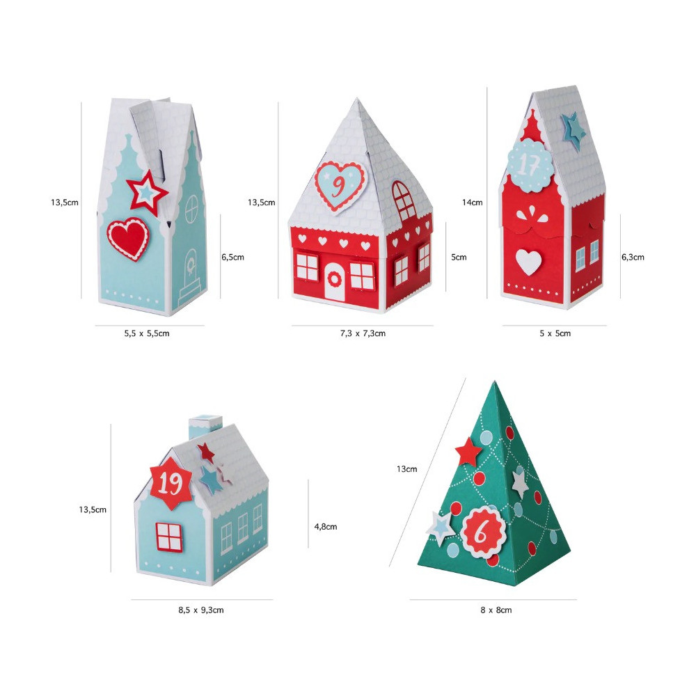 Advent DIY calendar, Houses - 24 pcs.