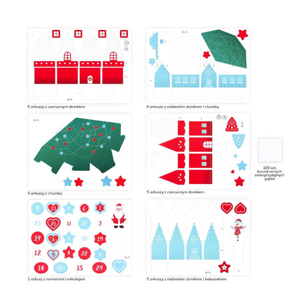 Advent DIY calendar, Houses - 24 pcs.