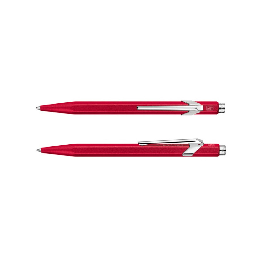 849 Colormat-X ballpoint pen with case - Caran d'Ache - Red