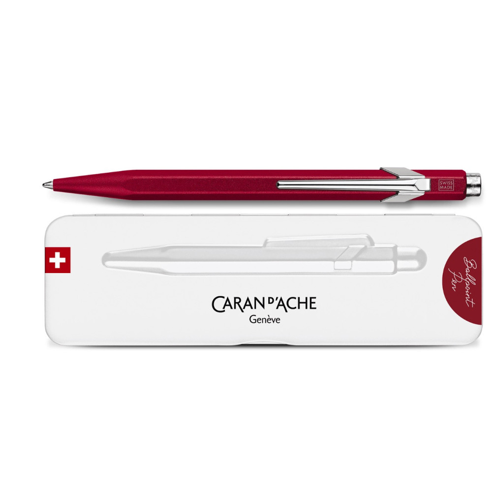 849 Colormat-X ballpoint pen with case - Caran d'Ache - Red