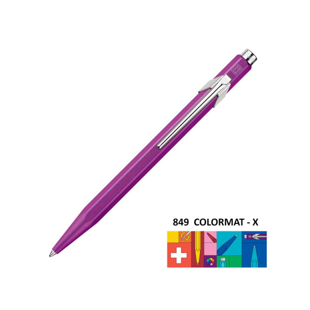 849 Colormat-X ballpoint pen with case - Caran d'Ache - Violet