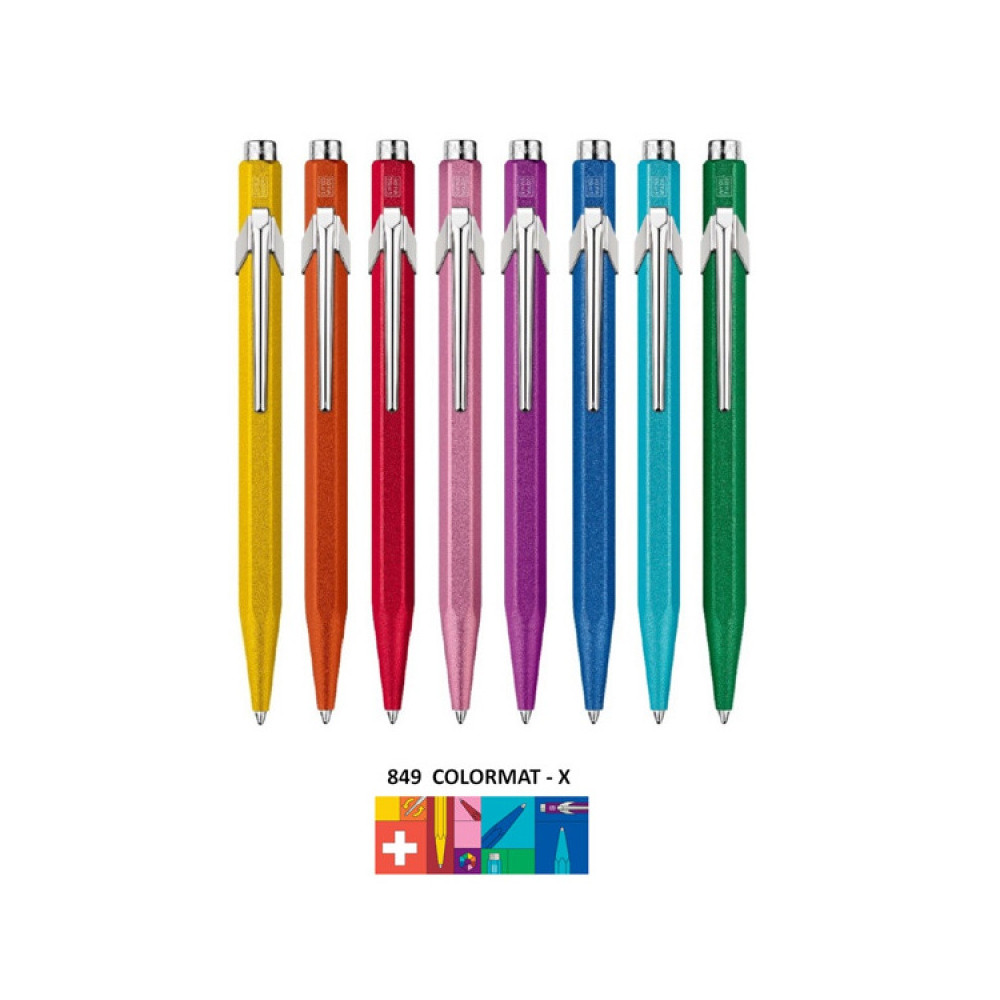 849 Colormat-X ballpoint pen with case - Caran d'Ache - Blue