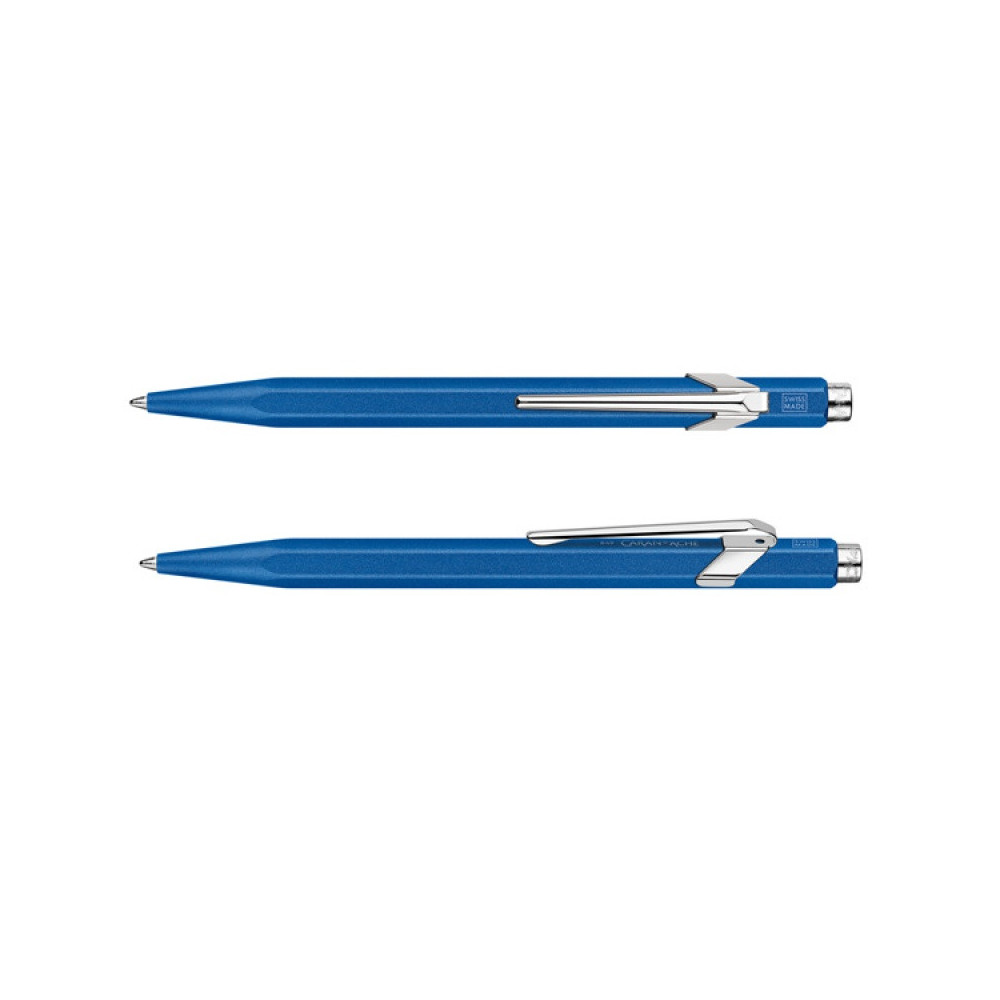 849 Colormat-X ballpoint pen with case - Caran d'Ache - Blue