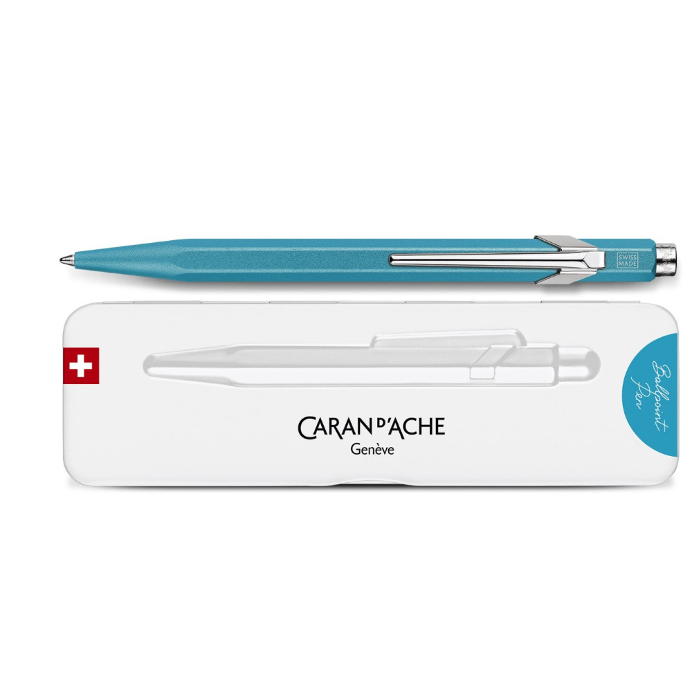849 Colormat-X ballpoint pen with case - Caran d'Ache - Turquoise