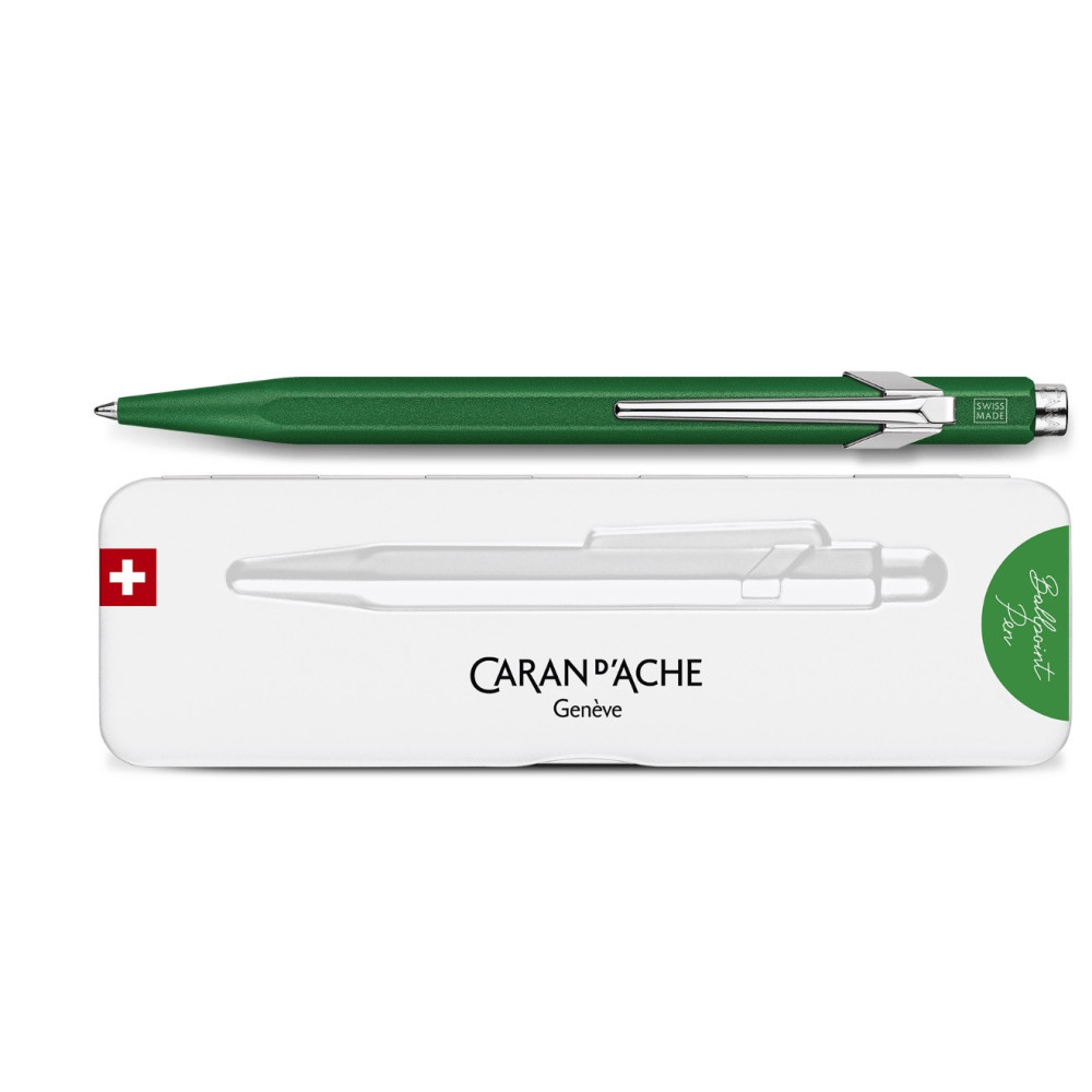 849 Colormat-X ballpoint pen with case - Caran d'Ache - Green
