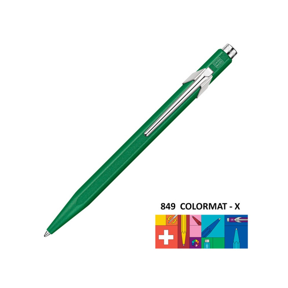 849 Colormat-X ballpoint pen with case - Caran d'Ache - Green