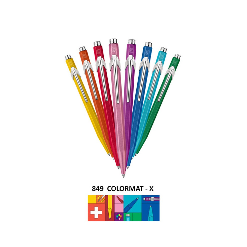 849 Colormat-X ballpoint pen with case - Caran d'Ache - Orange