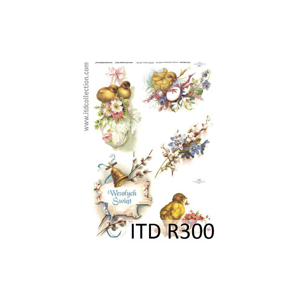 Decoupage paper A4 - ITD Collection - rice, R300