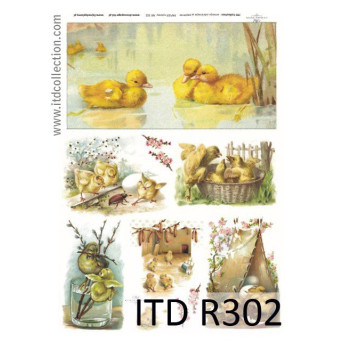 Decoupage paper A4 - ITD Collection - rice, R302