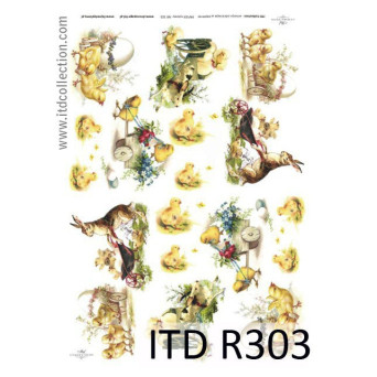 Papier do decoupage A4 - ITD Collection - ryżowy, R303