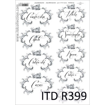 Decoupage paper A4 - ITD Collecion - rice, R399