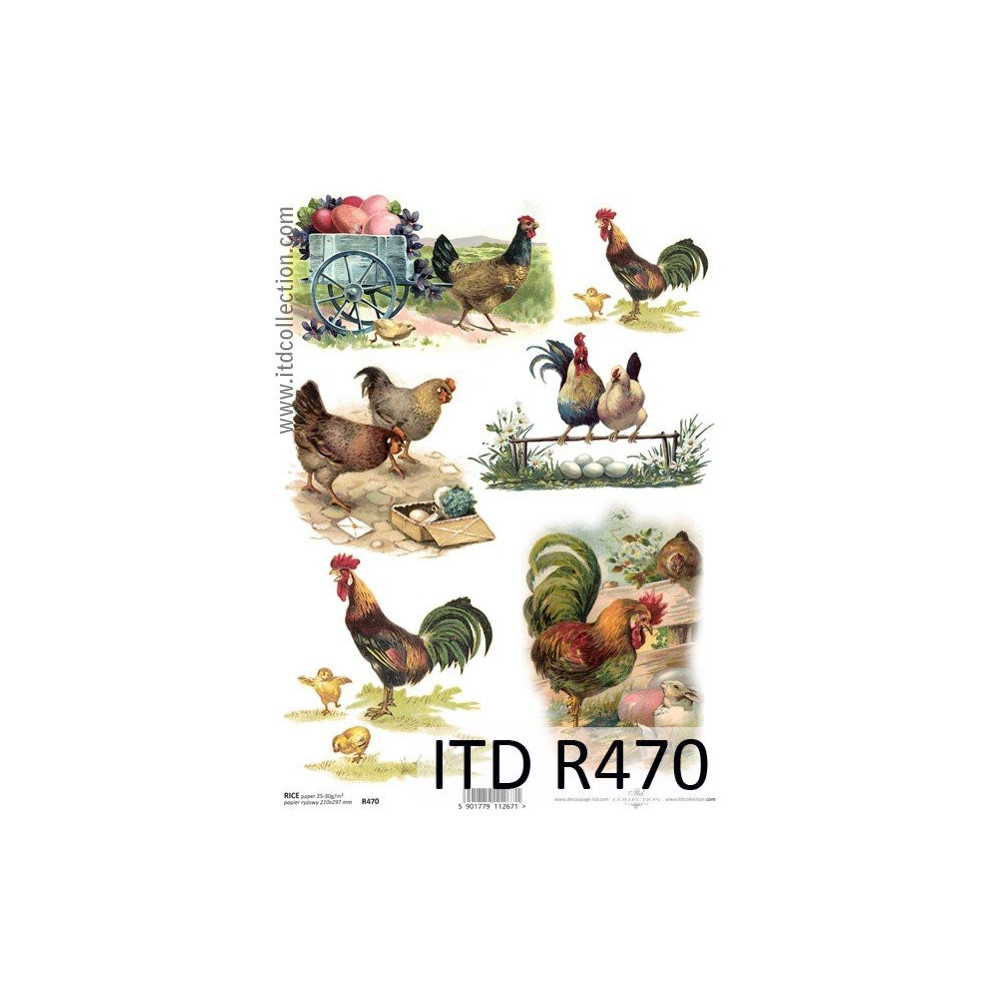 Decoupage paper A4 - ITD Collection - rice, R470