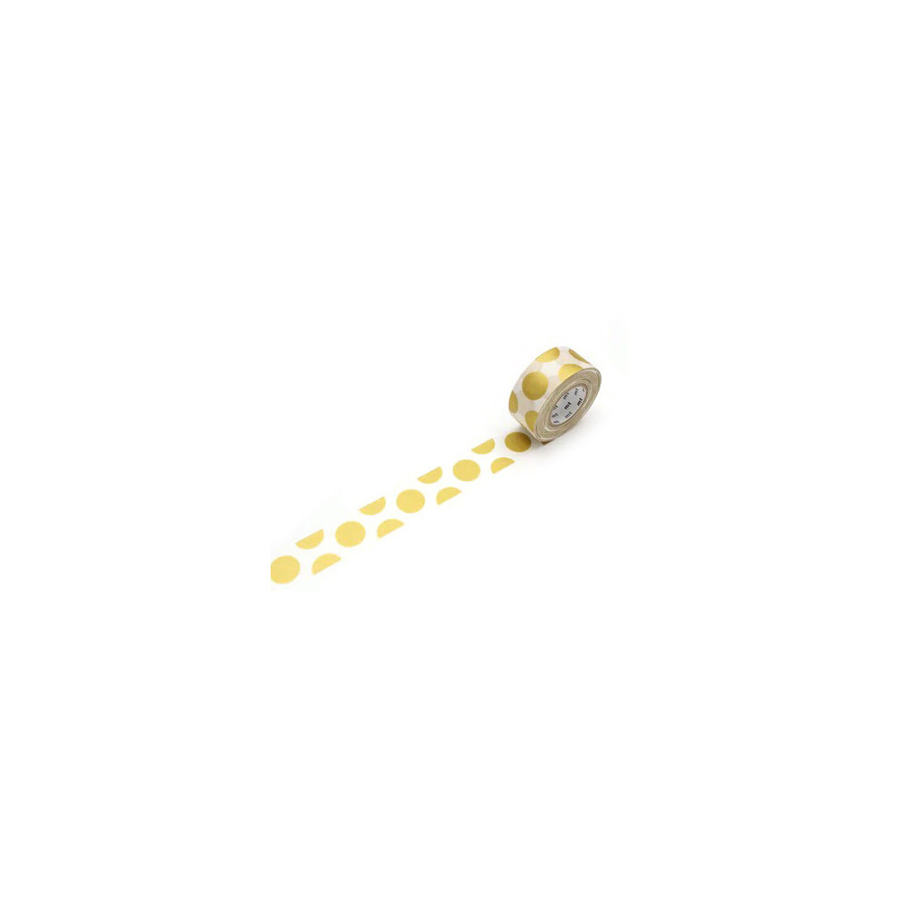 Taśma papierowa washi - MT Masking Tape - Dot Gold 7 m
