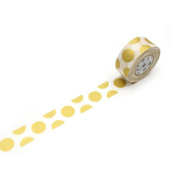 Taśma papierowa washi - MT Masking Tape - Dot Gold 7 m