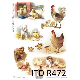 Papier do decoupage A4 - ITD Collection - ryżowy, R472
