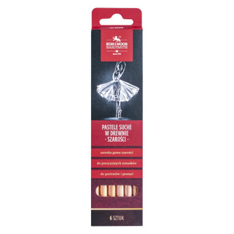 Set of Gioconda dry pastels - Koh-I-Noor - greys, 6 pcs.