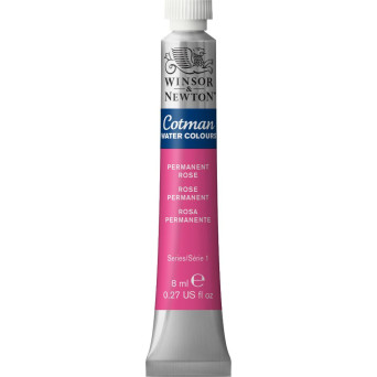 Cotman Watercolor Paint - Winsor & Newton - Permanent Rose, 8 ml