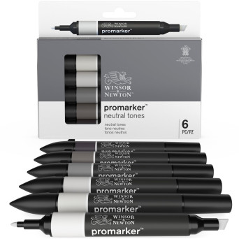 Promarker Neutral Tones Set - Winsor & Newton - 6 pcs.