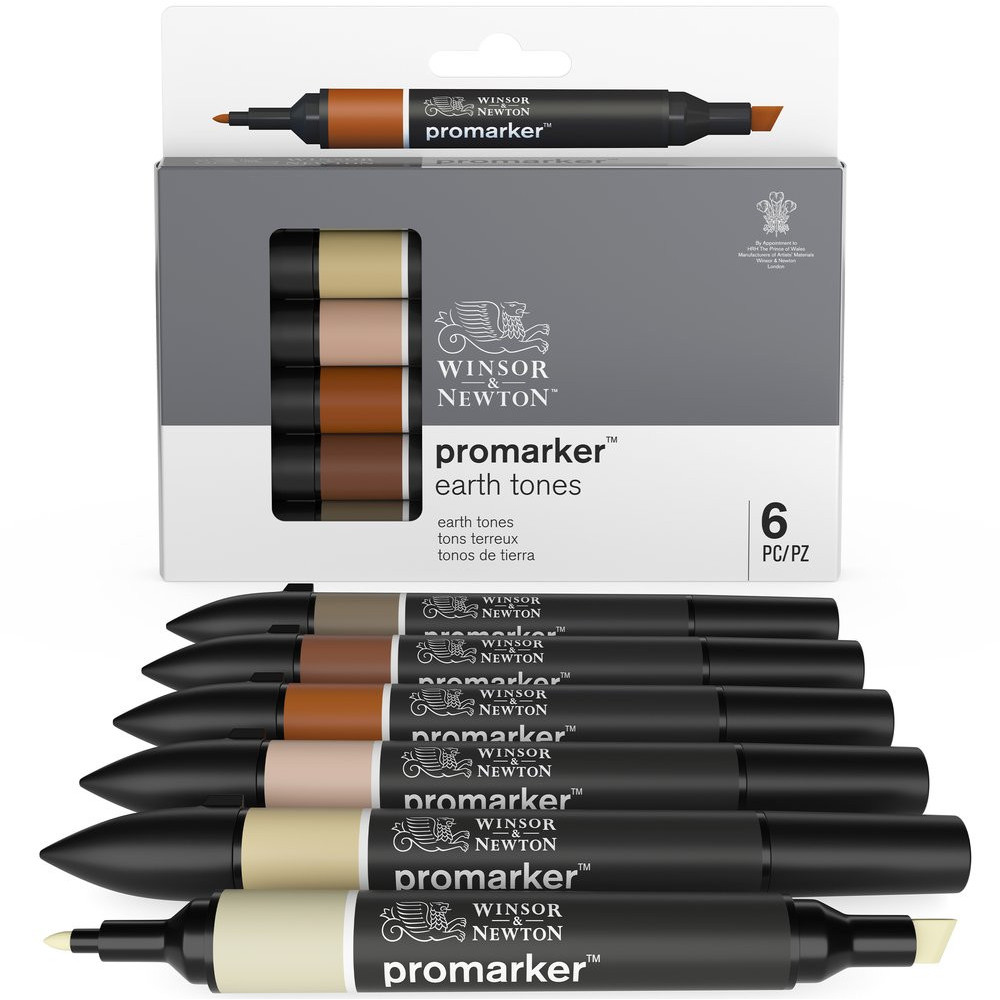 Promarker set - Winsor & Newton - Earth Tones, 6 pcs.