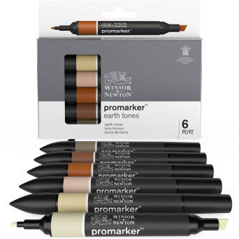Zestaw Promarker - Winsor & Newton - Earth Tones, 6 szt.