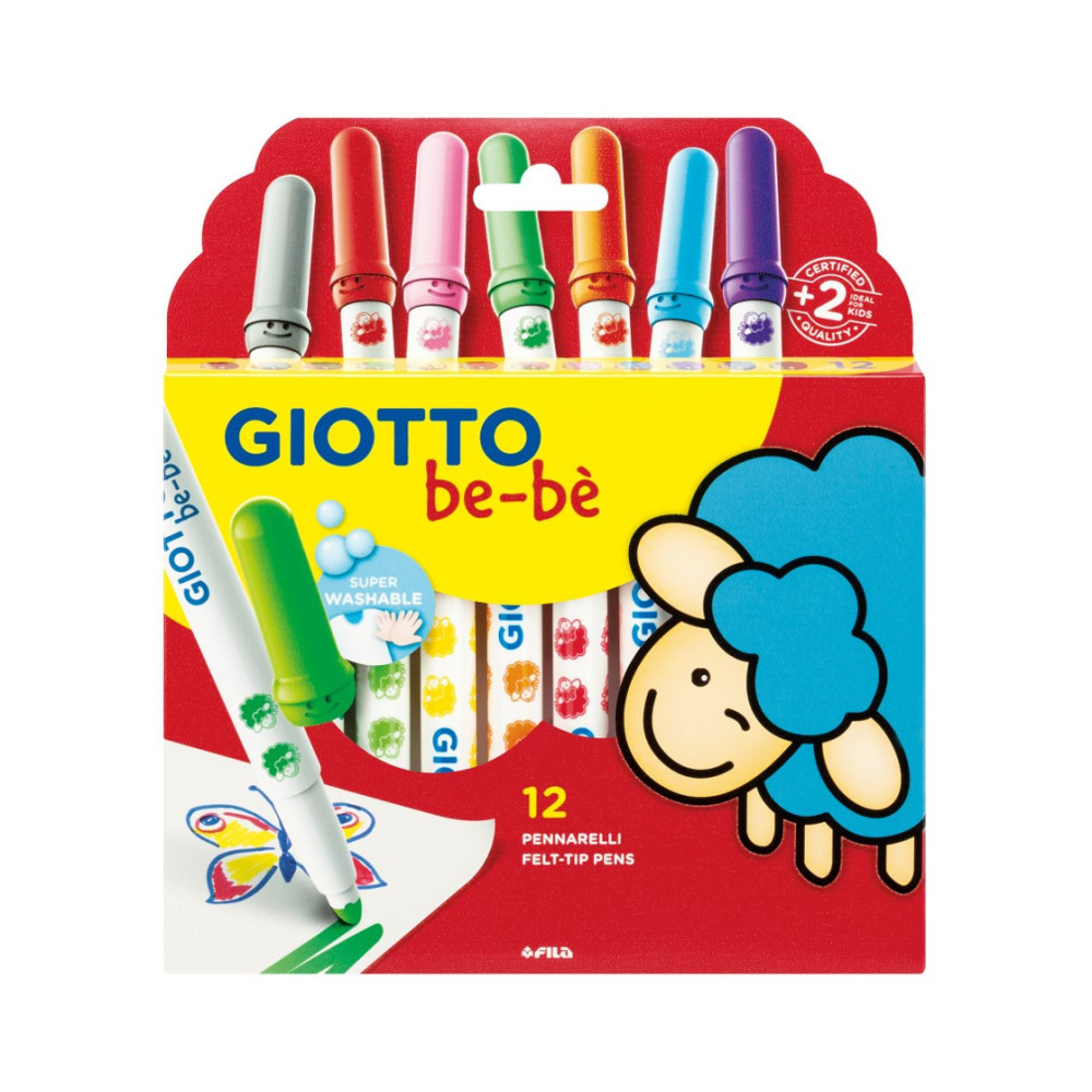 Pisaki grube dla dzieci, zmywalne - Giotto bebe - 12 kolorów